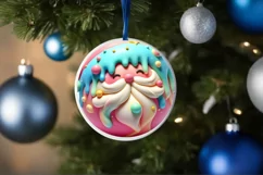 pastel santa round ornament sublimation png Product Image 4