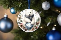 Polar Bear Round Ornament Sublimation PNG Product Image 1