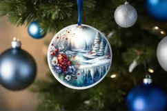 Watercolor Christmas Ornament Flowers Product Image 4