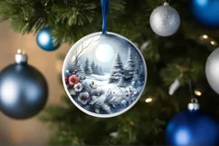 Watercolor Christmas Ornament Flowers Product Image 1