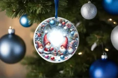 a simple winter gnomes round ornament png Product Image 1