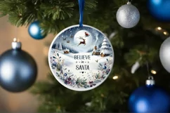 Watercolor Winter Scene with Large Text: Believe in Santa Product Image 4