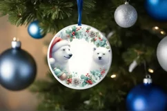 Winter Polar Bear Ornament Sublimation PNG Product Image 4