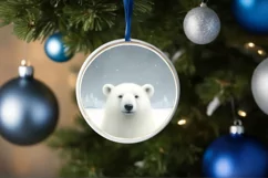 Winter Polar Bear Ornament Sublimation PNG Product Image 4