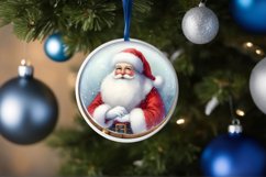 Santa Round Ornament Sublimation PNG Product Image 4