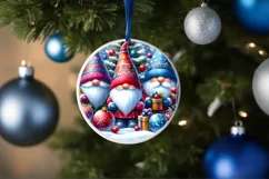 Colorful Gnomes Round Ornament Sublimation PNG Product Image 4