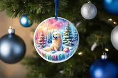 Winter Scene with Dog Sublimation PNG Product Image 1