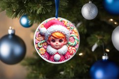 Santa's Boy Round Ornament Sublimation PNG Product Image 4