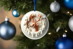 Martzipan Deer Round Ornament Sublimation PNG Product Image 4