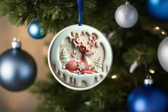 Martzipan Deer Round Ornament Sublimation PNG Product Image 4