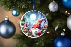 Christmas Gnome Round Ornament Sublimation PNG Product Image 4