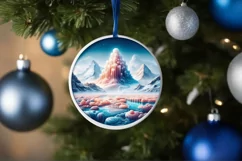 Winter Candy Round Ornament Sublimation PNG Product Image 1