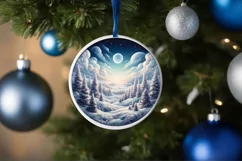 Winter Candy Round Ornament Sublimation PNG Product Image 4
