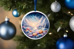 Winter Candy Round Ornament Sublimation PNG Product Image 1