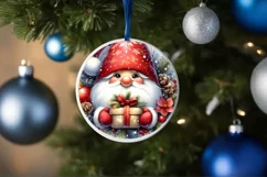 Christmass Gnome Round Ornament PNG Product Image 4