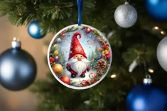 Christmass Gnome Round Ornament PNG Product Image 1