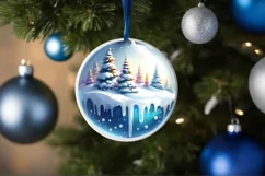 Winter Scene Christmas Ornament PNG Product Image 4