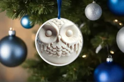 3D Owl Winter Christmas Sublimation PNG Product Image 4