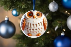 Round 3D Marzipan Like Christmas Owl Product Image 1