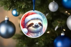 Winter Sloth Portrait Sublimation PNG Product Image 1