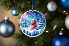 Dog Christmas Scene Ornament PNG Product Image 4