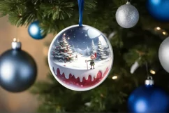 Elf Christmas Scene Ornament PNG Product Image 4