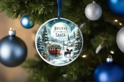 Watercolor Winter Scene with Large Text: Believe in Santa Product Image 4