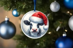 Winter Cow Portrait Sublimation PNG Product Image 1