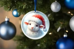 Winter Lamb Portrait Sublimation PNG Product Image 4