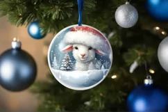 Winter Lamb Portrait Sublimation PNG Product Image 4