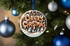 Cheery Christmas 3D Snowflakes PNG Product Image 4