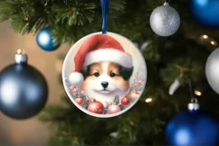 Dog Christmas Ornament Sublimation PNG Product Image 4