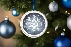 Snowflake Christmas Ornament Sublimation PNG Product Image 4