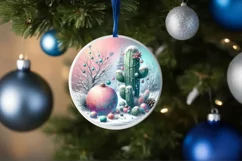 Colorfull Cactus Winter Scene PNG Product Image 1