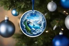 Icy Wall Peacock Digital Painting Sublimation PNG Product Image 1