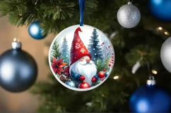 Christmas Gnome Round Ornament PNG Product Image 4