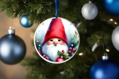 Christmas Gnome Round Ornament PNG Product Image 4