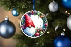 Christmas Gnome Round Ornament PNG Product Image 4