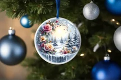 Watercolor Winter Scene with Snowflake PNG Product Image 4