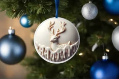 3D Deer Ornament Sublimation PNG Product Image 1