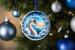 Swan in Icy Wall Round Sublimation PNG Product Image 4