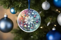 pastel watercolor round Christmas digital painting with Product Image 4