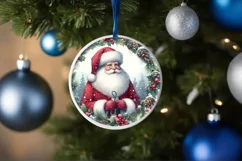 Santa Christmas Ornament Sublimation PNG Product Image 4