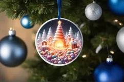 Digital Pastel Christmas Candy Scene Painting PNG Product Image 1