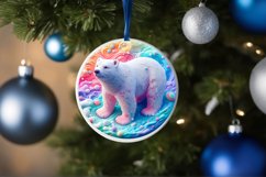 Polar Bear 3D with Depth Ornament Sublimation PNG Product Image 1