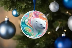 Polar Bear Depth Winter Ornament Sublimation PNG Product Image 4