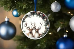 Watercolor Winter Reindeer Ornament Product Image 1
