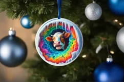 Melting Ice Wall Cow Digital Painting Sublimation PNG Product Image 4