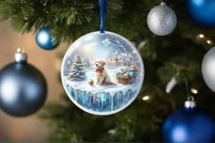 Winter Scene with Dog Sublimation PNG Product Image 4