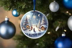 Winter Nativity Scene Sublimation PNG Product Image 4